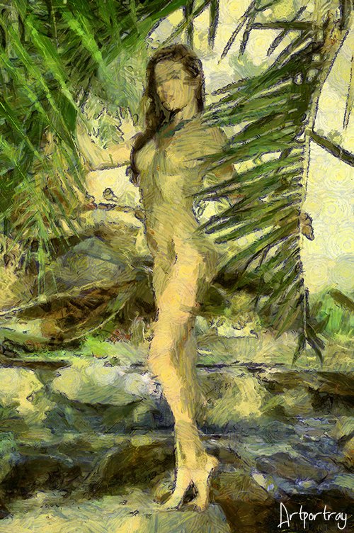 nature-spirit-woman-standing-naked-next-stream-river